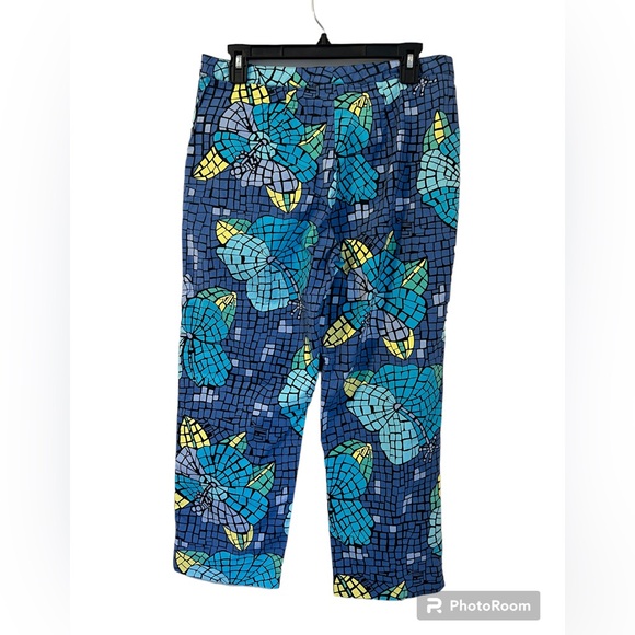 Lilly Pulitzer vintage Crop Straight Leg Pants Women’s 10 Stained Glass vacation - Picture 2 of 11